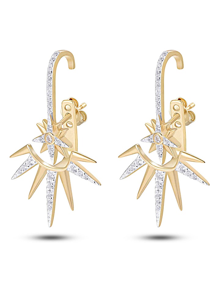 DI GIORGIO Pozłacane kolczyki-wkrętki z cyrkoniami rozmiar: onesize