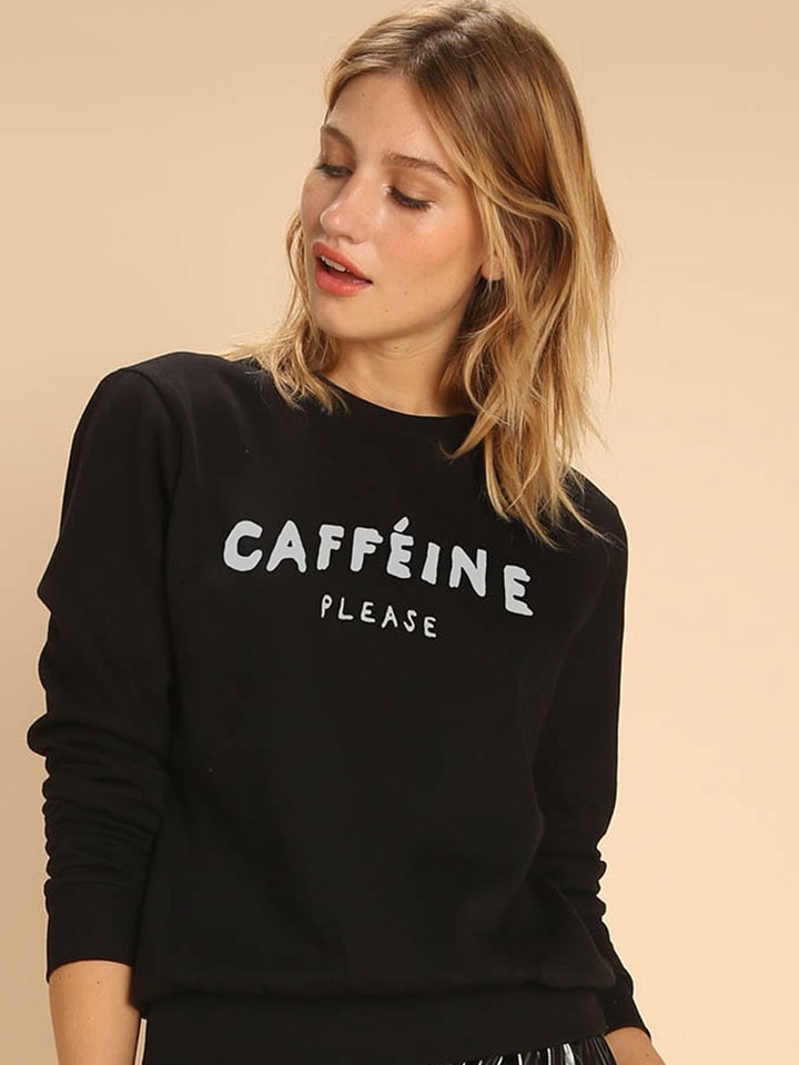 WOOOP Bluza "Caffeine Please" w kolorze czarnym rozmiar: XL