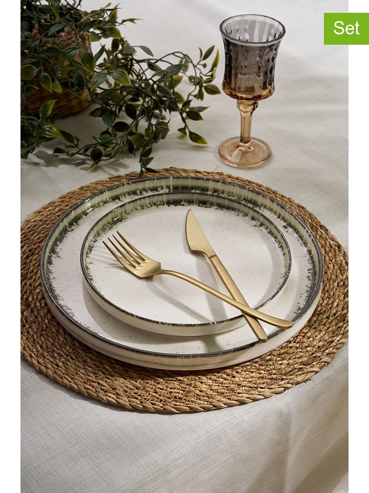 Hermia 24-częściowy zestaw w kolorze biało-brązowym rozmiar: onesize