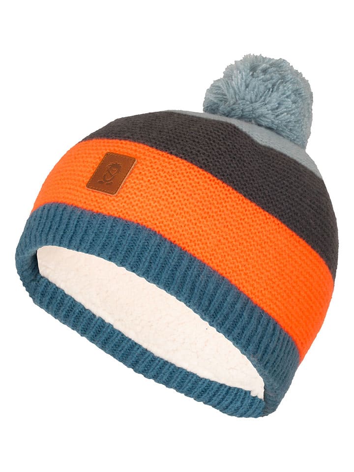 Trollkids Czapka "Gryllefjord" w kolorze turkusowo-pomarańczowym rozmiar: 48-52 cm