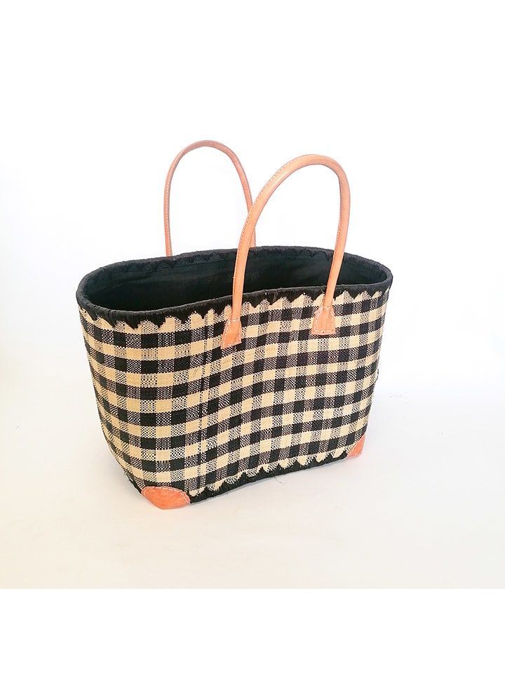 Le Comptoir de la Plage Torba plażowa "Carreaux" w kolorze beżowo-czarnym - 35 x 35 x 20 cm rozmiar: onesize