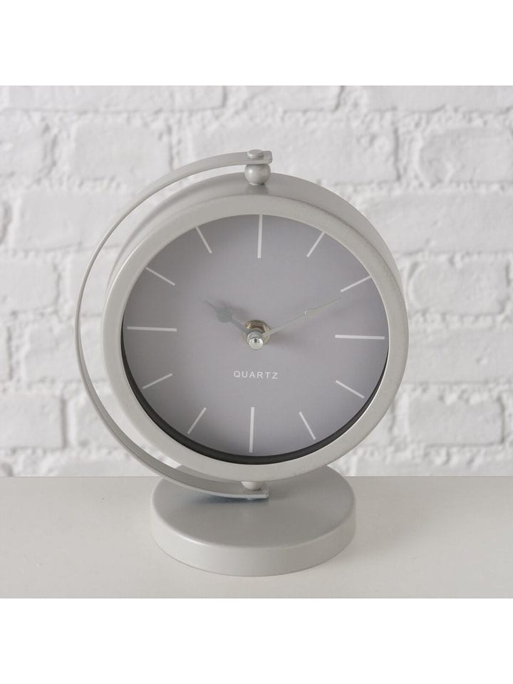 Boltze Zegar stołowy "Jale" w kolorze jasnoszarym - wys. 20 cm rozmiar: onesize