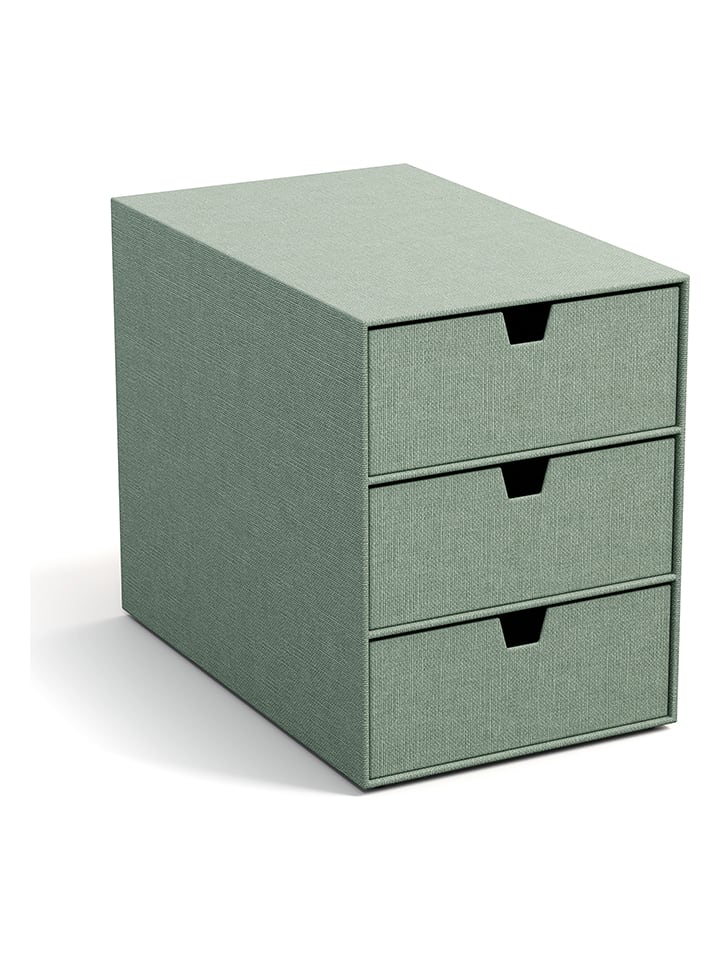 BigsoBox Pudełko "Ingrid" w kolorze zielonym z szufladami - 16 x 20,5 x 25 cm rozmiar: onesize