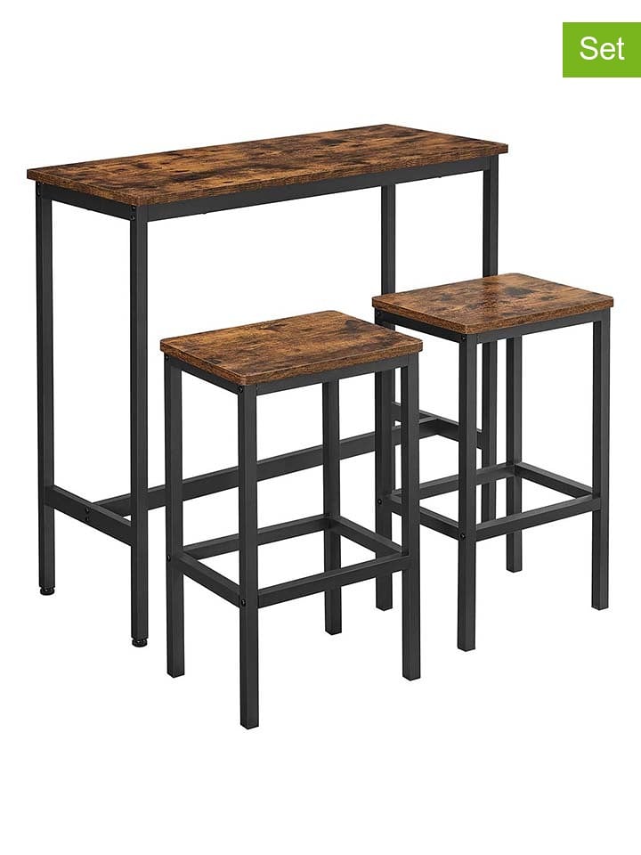 Songmics 3-częściowy zestaw w kolorze czarno-brązowym rozmiar: onesize