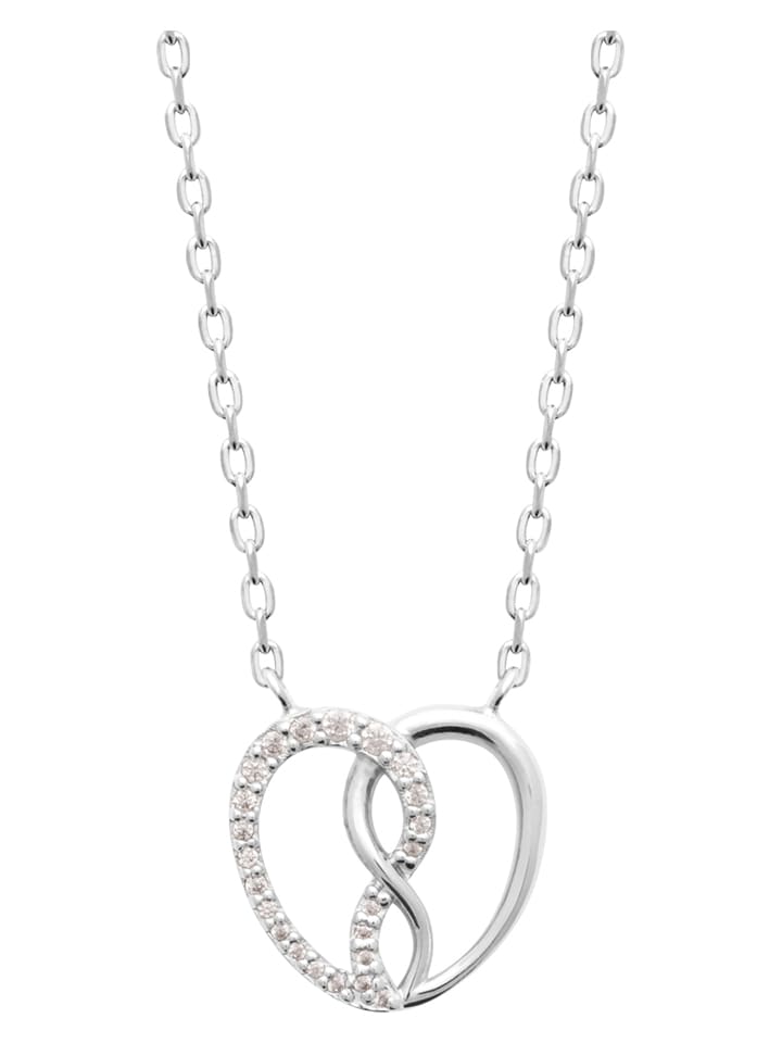 L'Atélier Précieux Srebrny naszyjnik z elementem ozdobnym - dł. 45 cm rozmiar: onesize