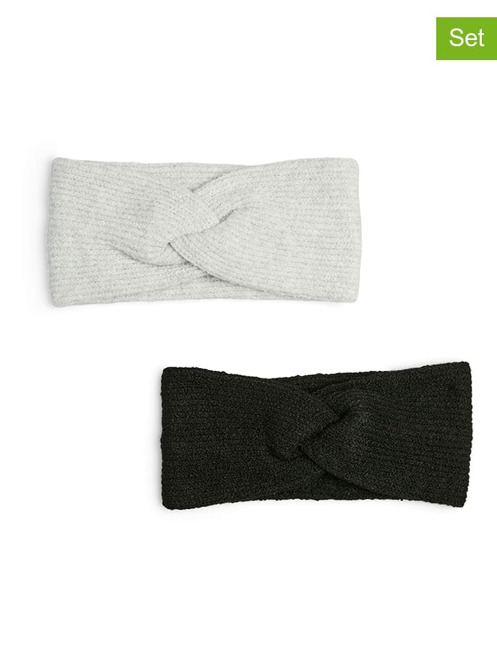 Pieces Opaski (2 szt.) w kolorze szarym i czarnym na czoło rozmiar: onesize