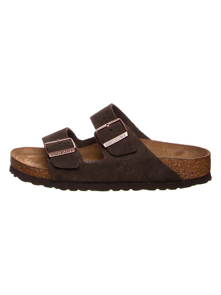 Birkenstock Skórzane klapki "Arizona" w kolorze ciemnobrązowym rozmiar: 38