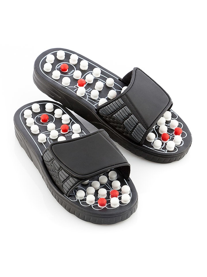 InnovaGoods Klapki w kolorze czarnym do akupresury rozmiar: S