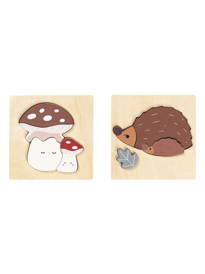 FABELAB Drewniane puzzle "Mushroom & Hedgehog" - 12 m+ rozmiar: onesize