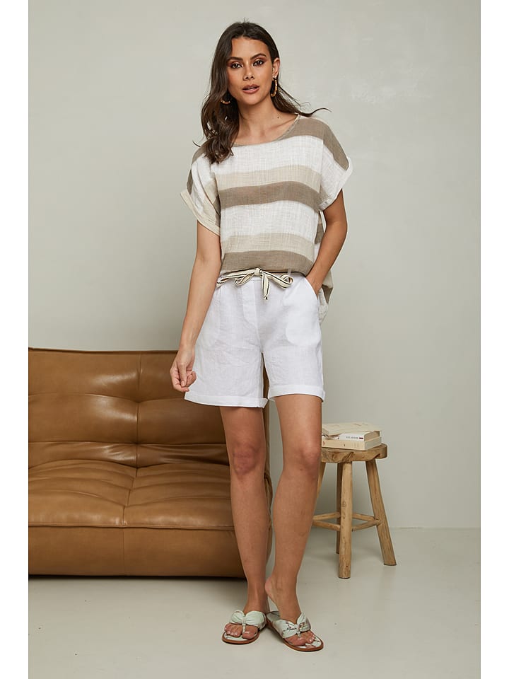 Fleur de Lin Koszulka "Epicea" w kolorze beżowo-szarobrązowym rozmiar: M