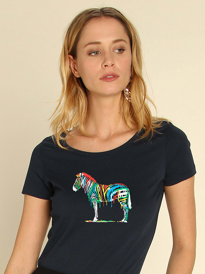 WOOOP Koszulka "Fresh Paint" w kolorze granatowym rozmiar: XL