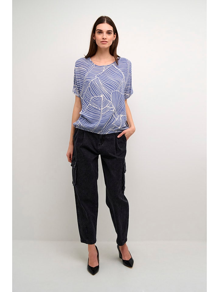 Kaffe Bluzka w kolorze niebiesko-białym rozmiar: 40