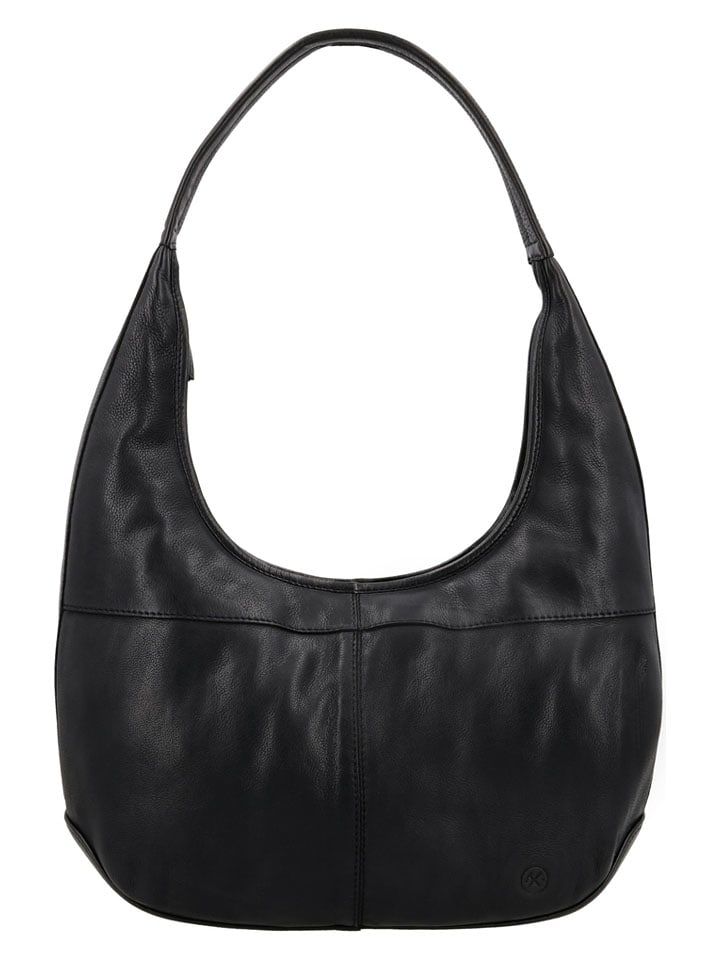 HIDE & STITCHES Skórzana torebka "Paint Rock" w kolorze czarnym - 40 x 40 x 10 cm rozmiar: onesize