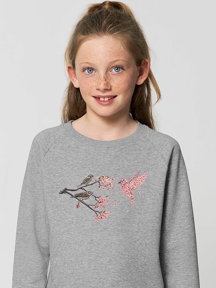 WOOOP Bluza "Blossom bird" w kolorze szarym rozmiar: 140