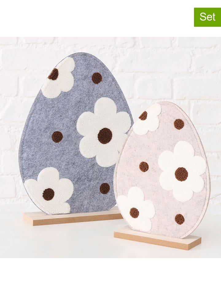 Boltze Dekoracje (2 szt.) "Nayla" w kolorze niebiesko-kremowym rozmiar: onesize