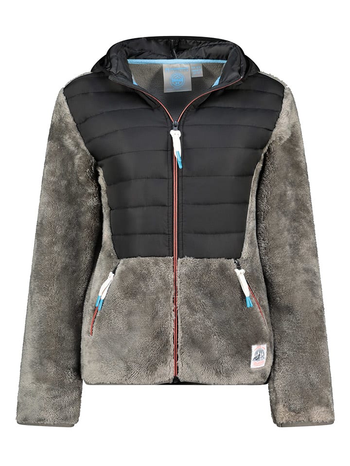 Canadian Peak Kurtka polarowa "Typologieak" w kolorze szaro-czarnym rozmiar: XL