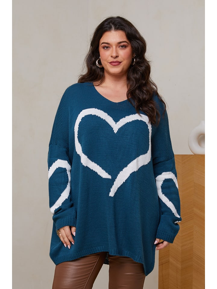 Curvy Lady Sweter w kolorze niebieskim rozmiar: 40/42