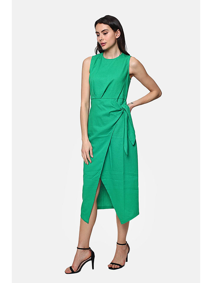 Le Jardin du Lin Lniana sukienka w kolorze zielonym rozmiar: 40