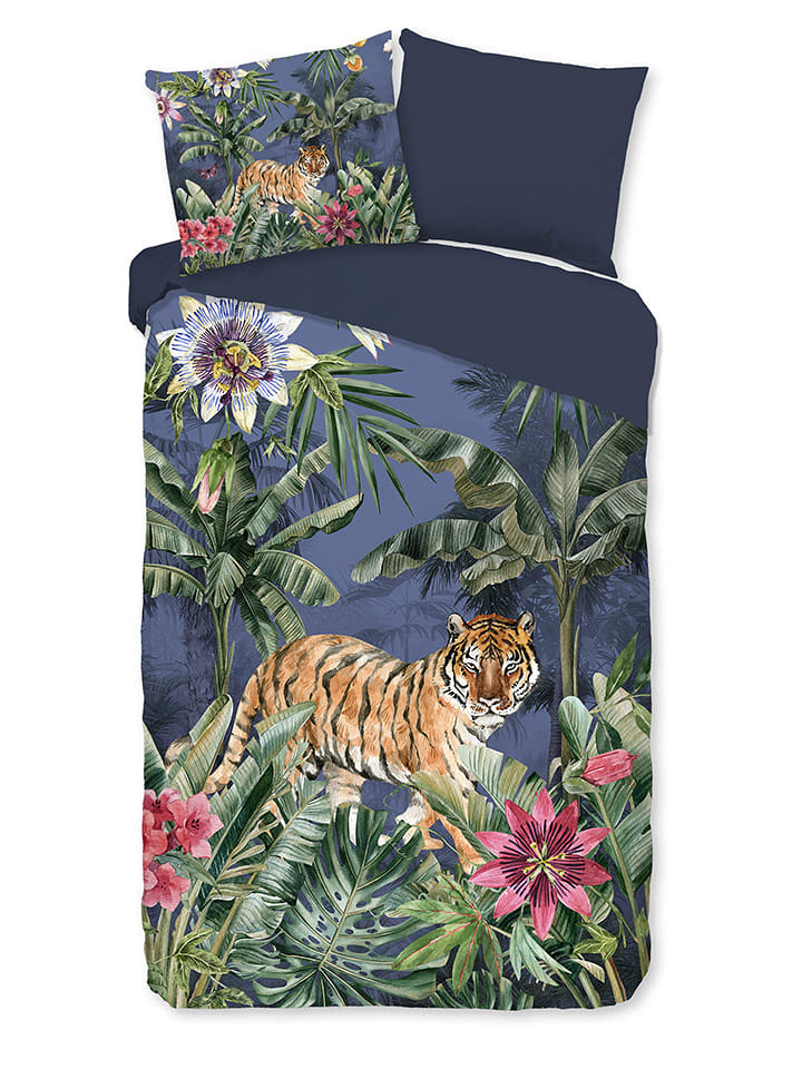 Pure Komplet pościeli "Kane" w kolorze granatowym ze wzorem z mikrofibry rozmiar: 135x200 cm