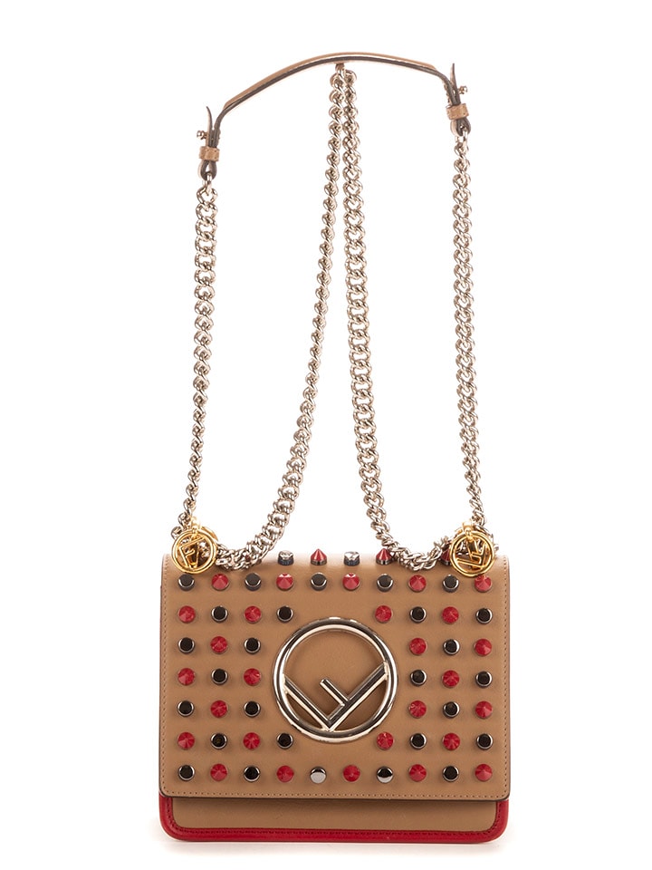 Fendi Skórzana torebka w kolorze jasnobrązowym - 16 x 9 x 3 cm rozmiar: onesize