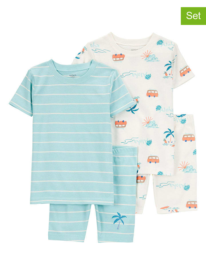 carter's Piżamy (2 szt.) w kolorze biało-błękitnym rozmiar: 98