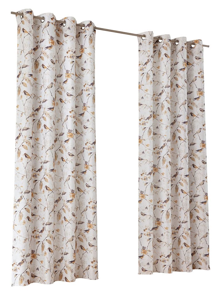 heine home Zasłona dekoracyjna w kolorze biało-jasnobrązowym rozmiar: 175x130 cm