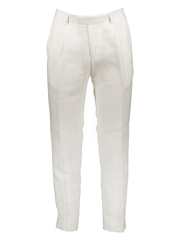 Strellson Lniane spodnie "Stirling" w kolorze białym rozmiar: 54