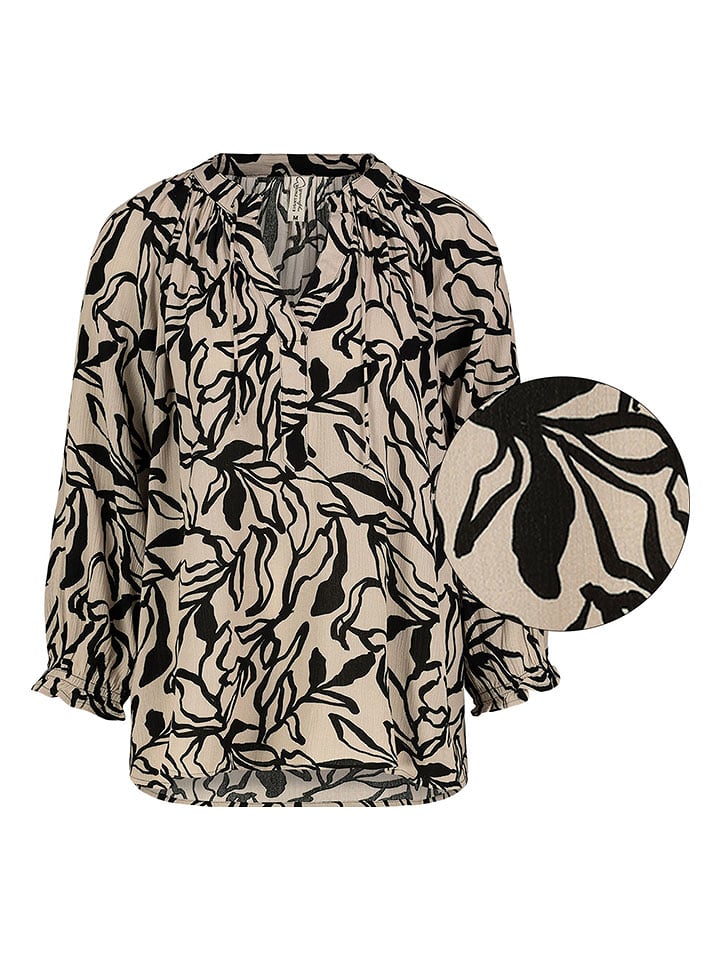 Eight2Nine Bluzka w kolorze beżowo-czarnym rozmiar: S