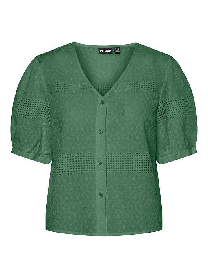 Pieces Bluzka "Taya" w kolorze zielonym rozmiar: XL