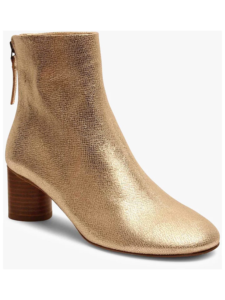 bisgaard Skórzane botki w kolorze złotym rozmiar: 36