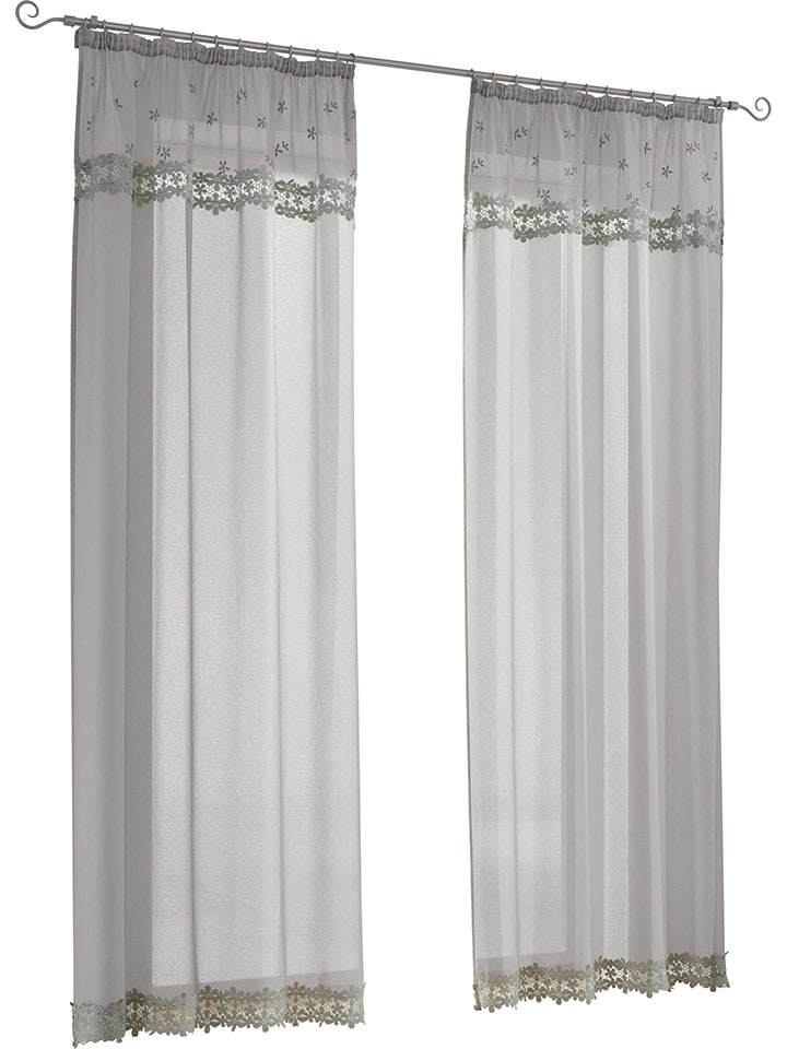 heine home Zasłona dekoracyjna w kolorze szarym rozmiar: 145x130 cm