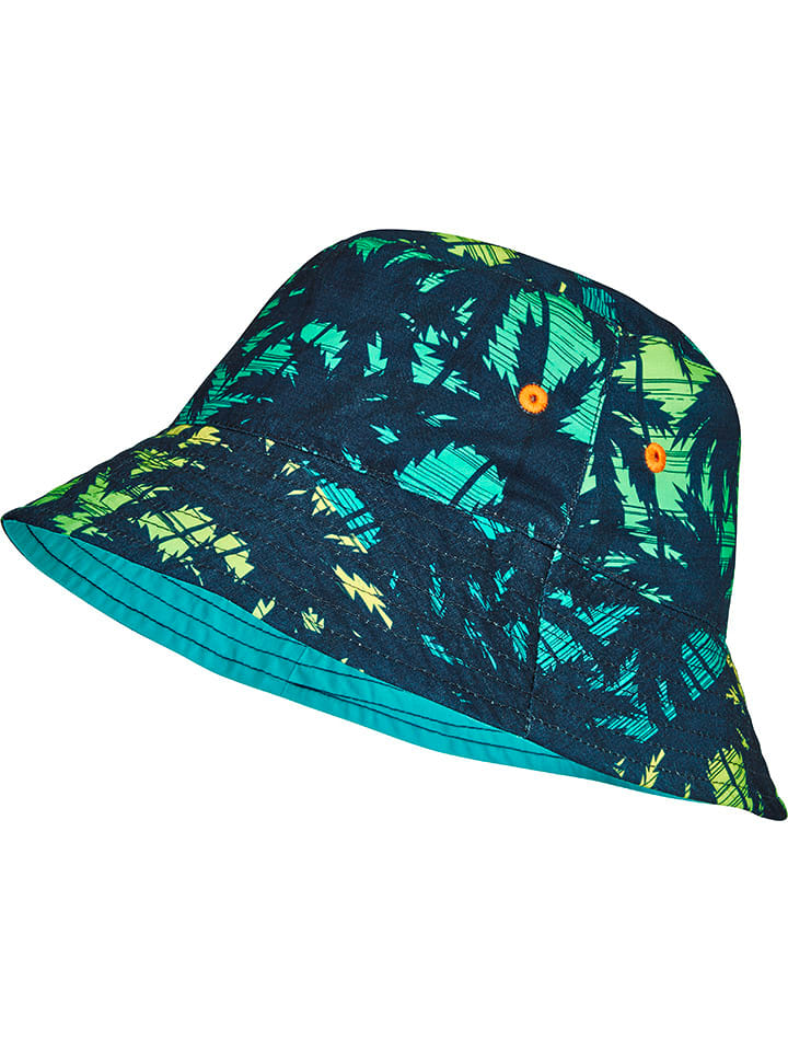 Playshoes Dwustronny kapelusz przeciwsłoneczny w kolorze turkusowo-niebieskim rozmiar: 53 cm
