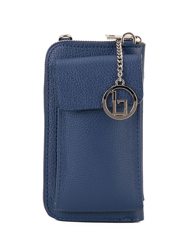 Lia Biassoni Skórzana torebka "Cerca" w kolorze niebieskim na telefon - 11 x 19 x 4 cm rozmiar: onesize