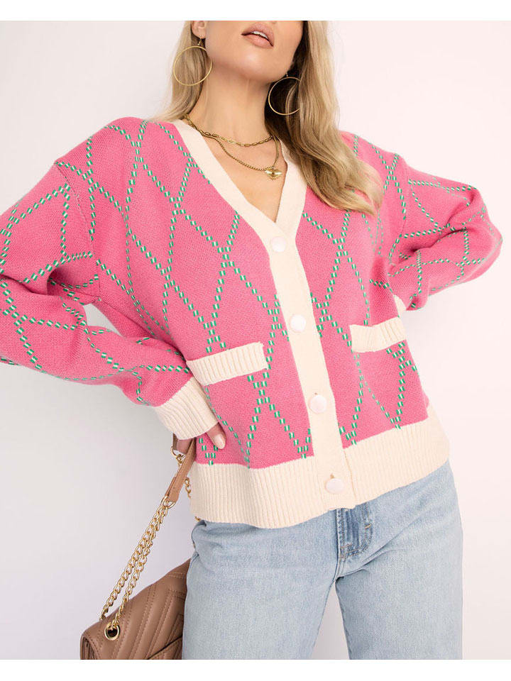 Milan Kiss Kardigan w kolorze różowym rozmiar: M