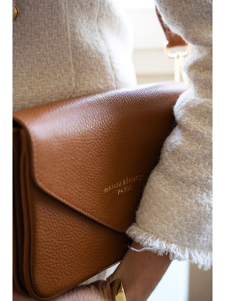 maison héritage PARIS Skórzana torebka "Mariam" w kolorze jasnobrązowym - 22 x 16 x 6 cm rozmiar: onesize