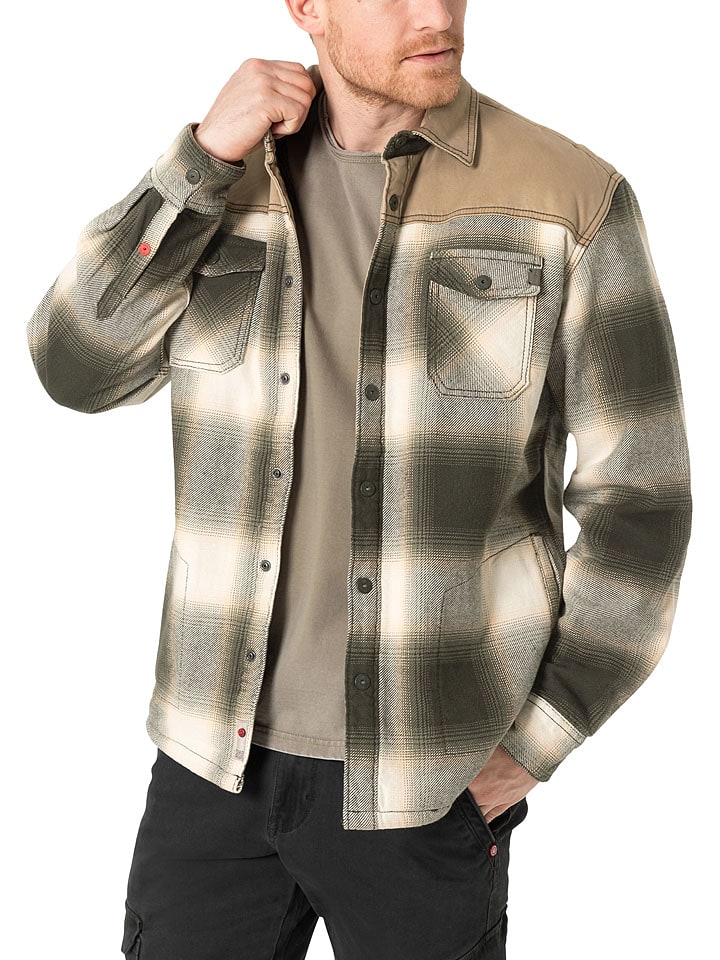 Timezone Kurtka koszulowa w kolorze beżowo-oliwkowym rozmiar: XL