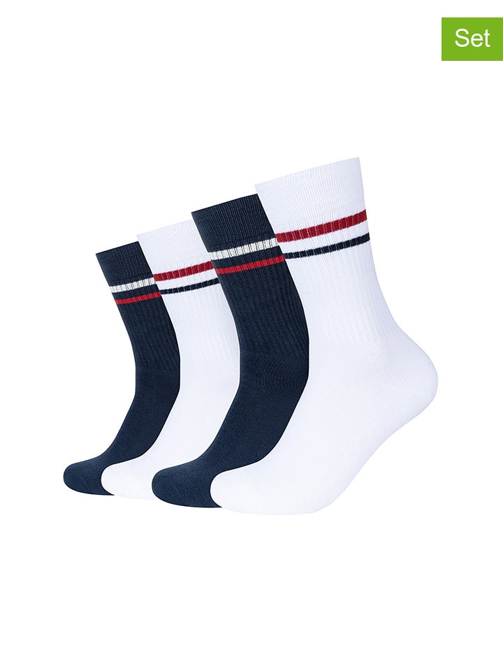 s.Oliver Skarpety (4 pary) w kolorze biało-czarnym rozmiar: 35-38