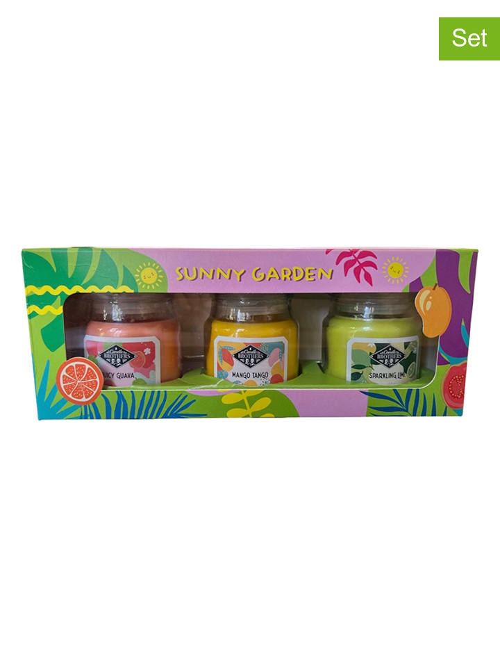 Candle Brothers Świece zapachowe (3 szt.) "Sunny Garden" - 3 x 85 g rozmiar: onesize
