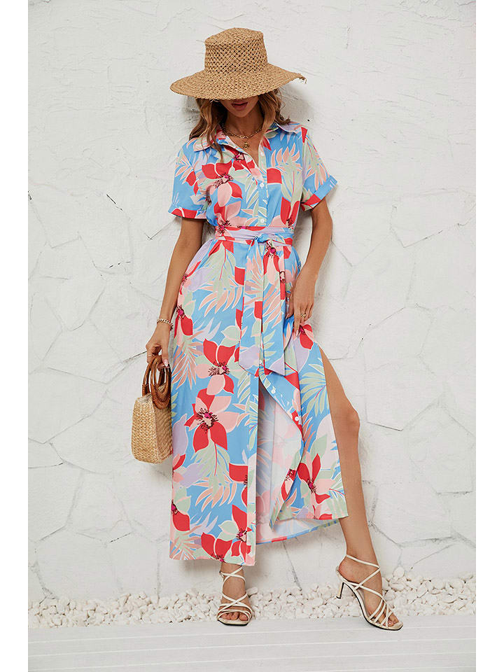 Tazga Sukienka w kolorze błękitno-czerwonym rozmiar: 40