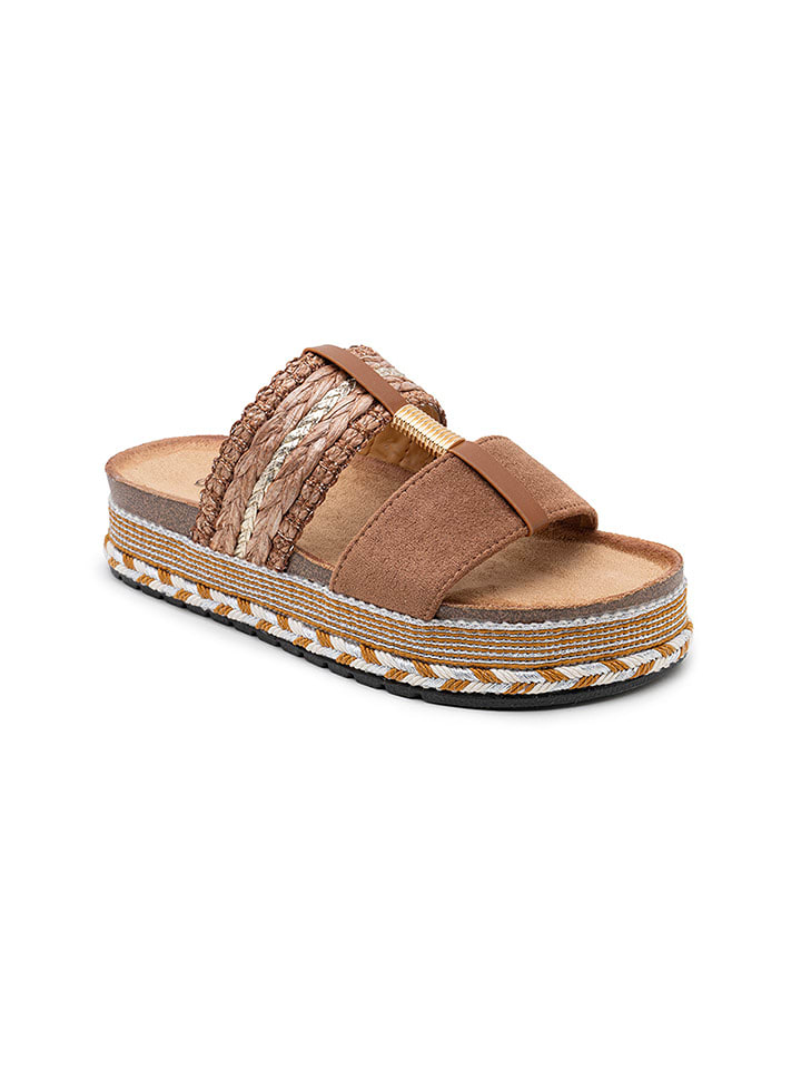 Foreverfolie Klapki w kolorze jasnobrązowym rozmiar: 41