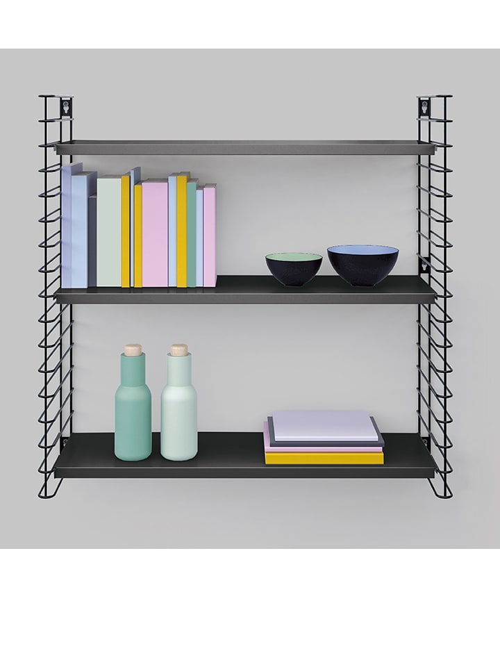 metaltex Regał ścienny "Tomado" w kolorze czarnym - 68 x 70 x 21 cm rozmiar: onesize