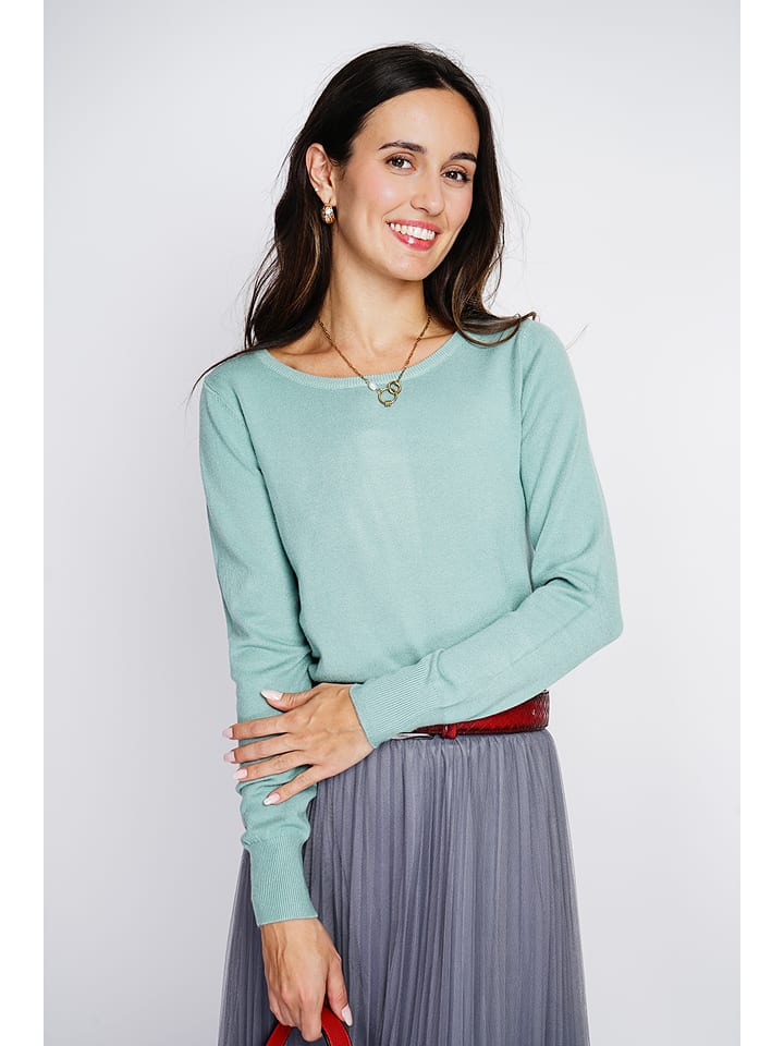 ASSUILI Sweter w kolorze turkusowym rozmiar: 36