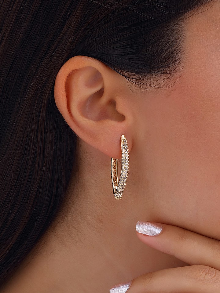 Nakkash Pozłacane kolczyki z cyrkoniami rozmiar: onesize