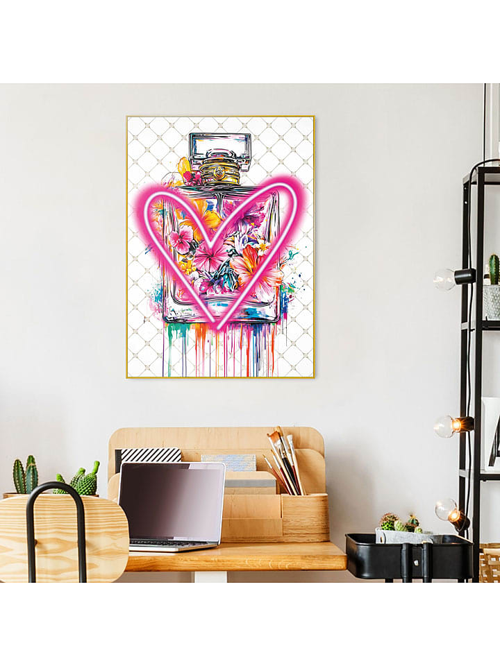 Orangewallz Druk artystyczny "Neon Love" w ramce rozmiar: 50x70 cm