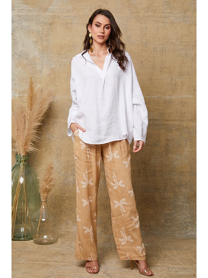 Fleur de Lin Lniana bluzka "Dola" w kolorze białym rozmiar: L