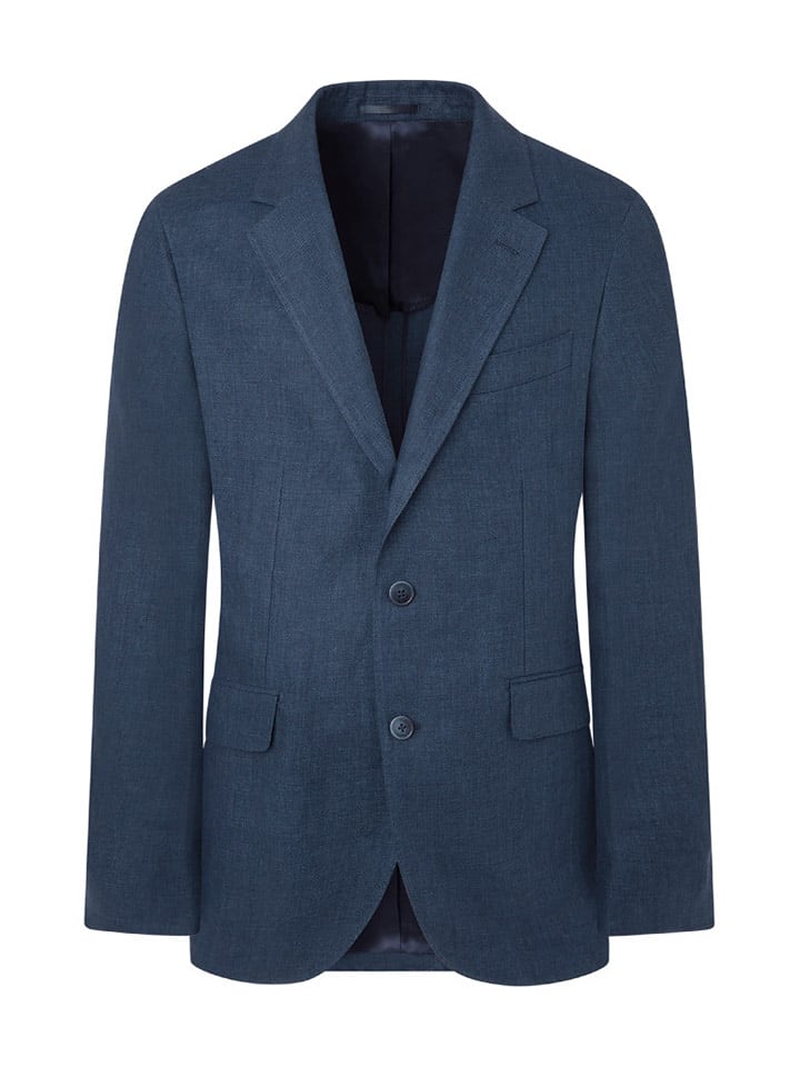 Hackett London Lniany blezer w kolorze granatowym rozmiar: 48
