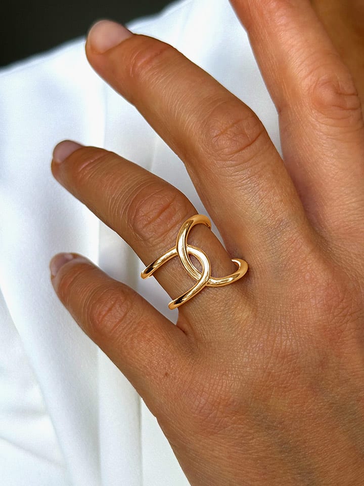 DI GIORGIO Pozłacany pierścionek rozmiar: 52