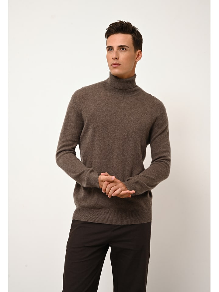 Just Cashmere Kaszmirowy golf "Connor" w kolorze brązowym rozmiar: S