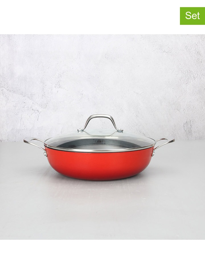 Laguiole 2-częściowy zestaw "Airlron' w kolorze czerwonym - Ø 28 cm rozmiar: onesize