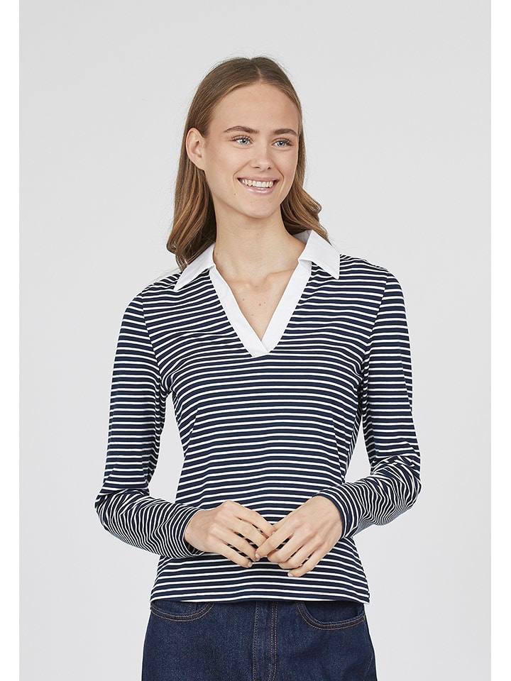 SisterS point Koszulka w kolorze biało-granatowym rozmiar: XS